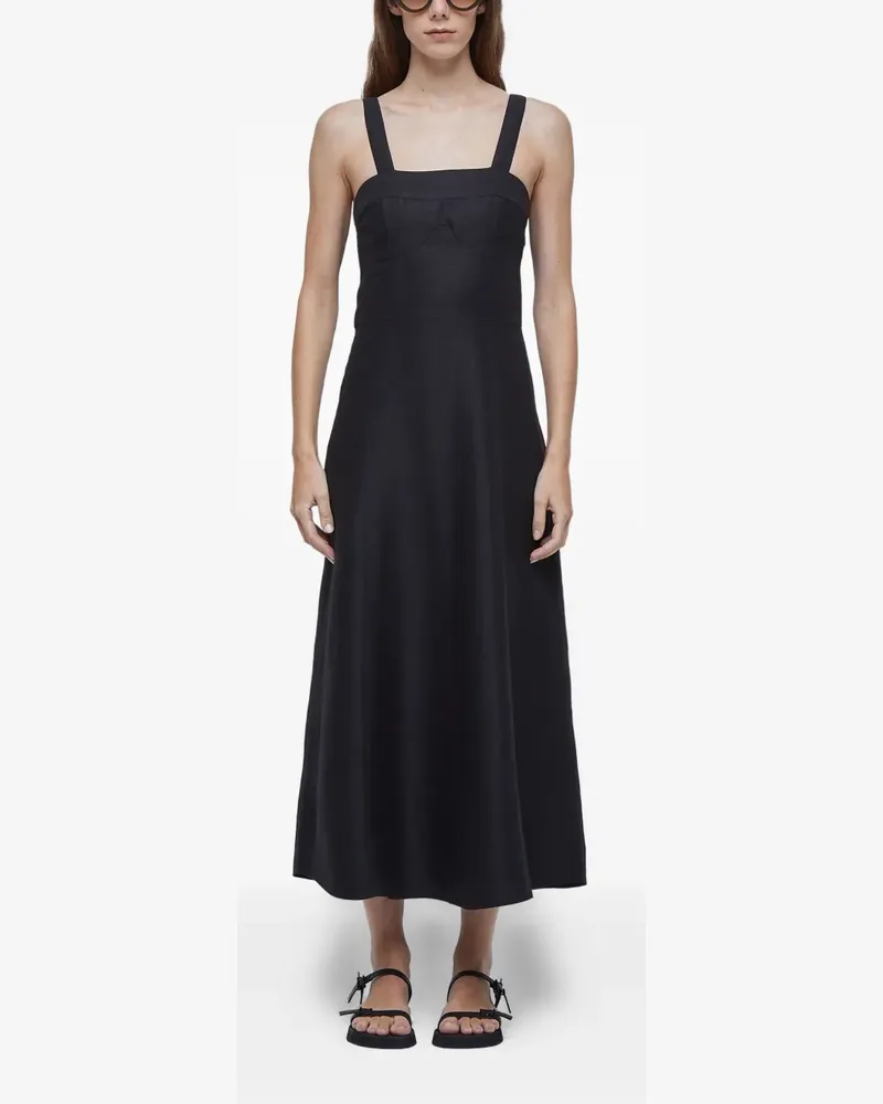 Osklen Midikleid mit eckigem Ausschnitt - Schwarz Schwarz