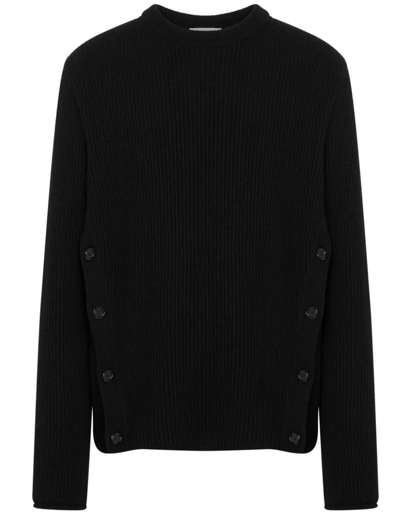Moschino Gerippter Strickpullover - Schwarz Schwarz