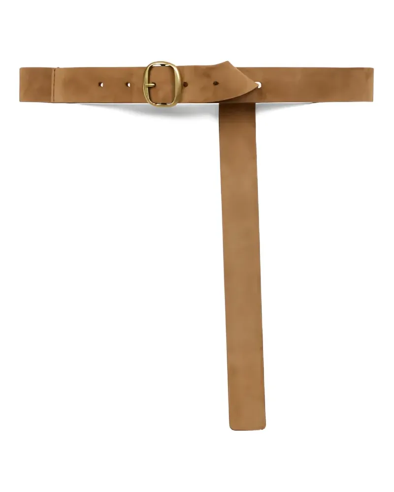 Barbara Bui suede-finish buckle-fastening belt - Braun Braun
