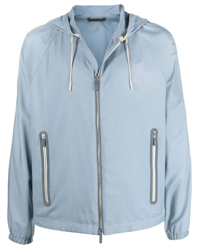 Ermenegildo Zegna Shell-Jacke mit Reißverschluss - Blau Blau