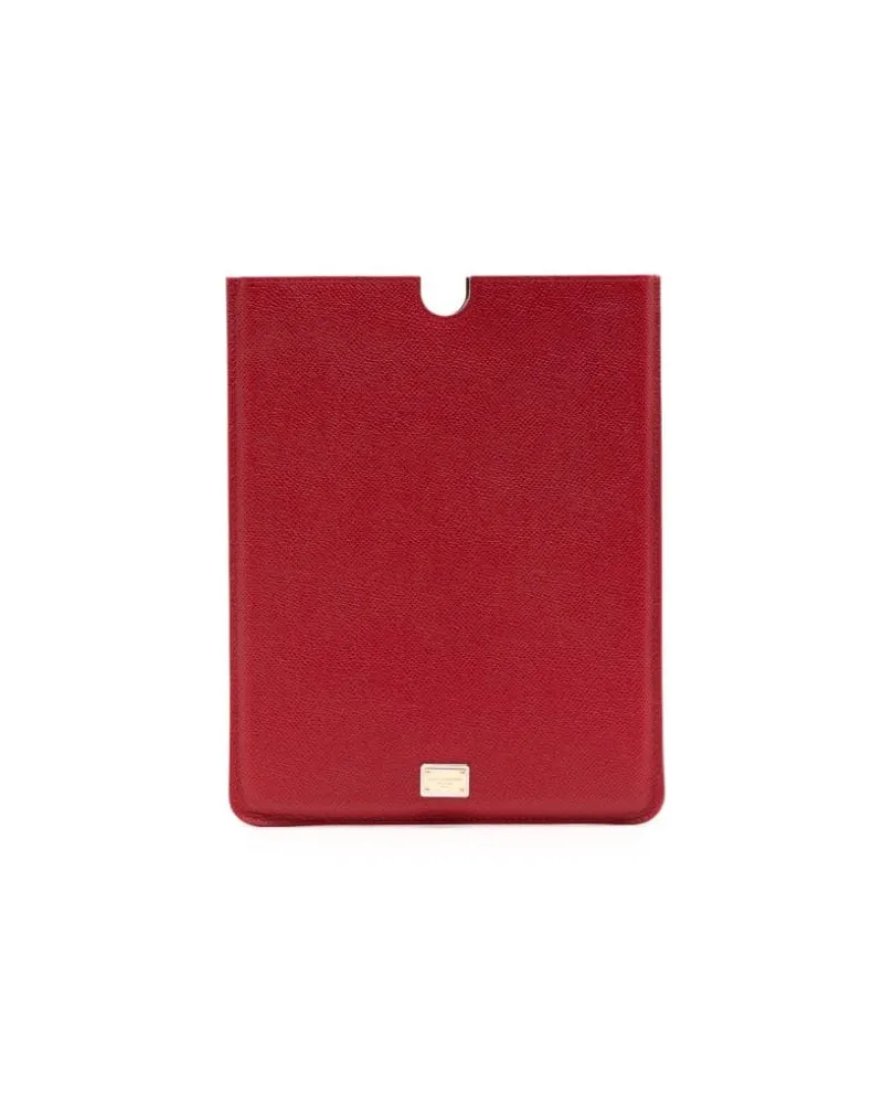 Dolce & Gabbana Tablethülle mit Logo-Schild - Rot Rot