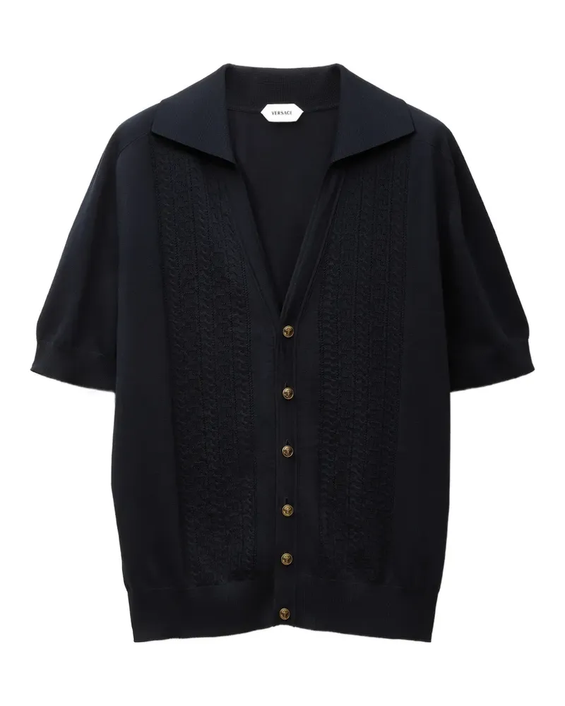 Versace Strickpolo aus Seide und Baumwolle - Blau Blau