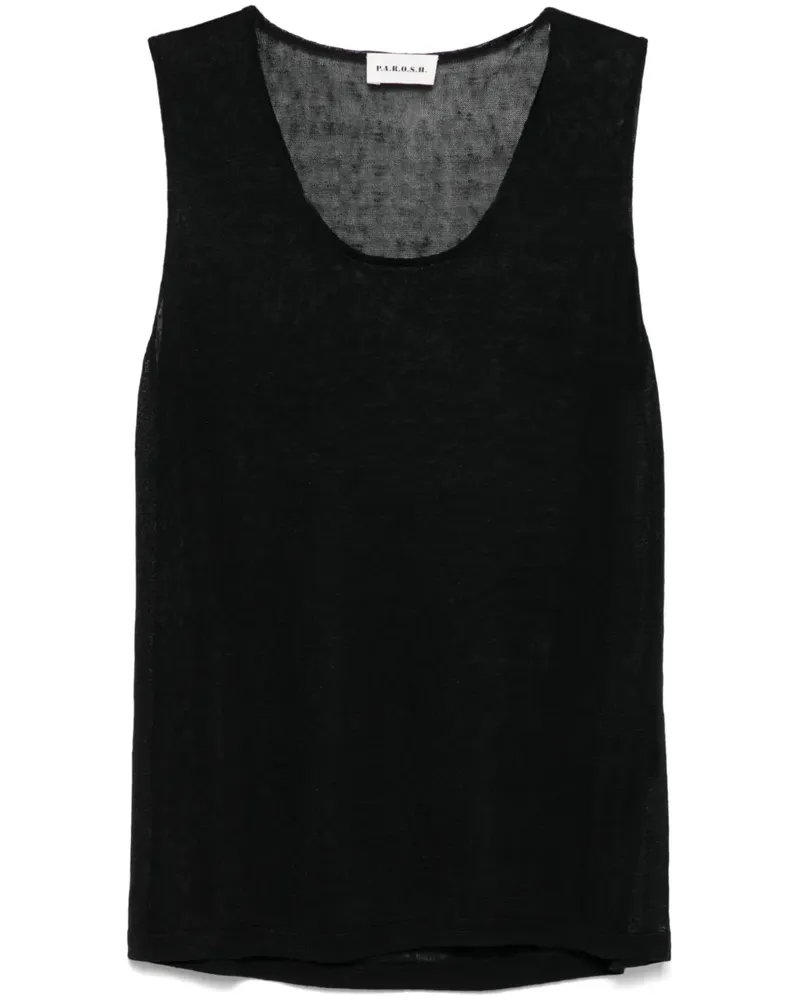 P.A.R.O.S.H. P.A.R.O H. Fein gestricktes Top - Schwarz Schwarz