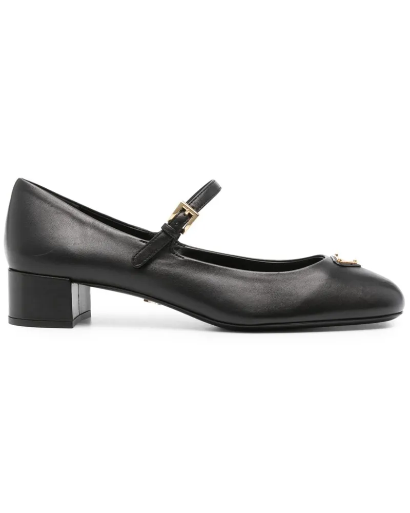 Prada Pumps mit emailliertem Logo 35mm Schwarz