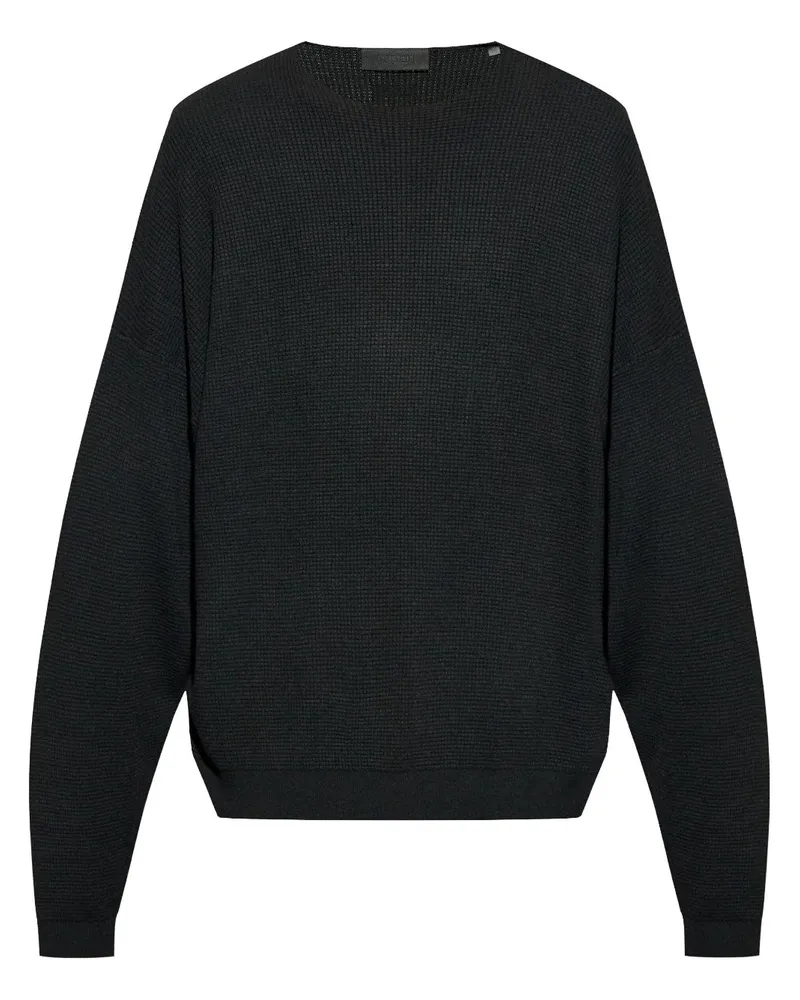 Fear of God Pullover in Waffelstrick - Schwarz Schwarz