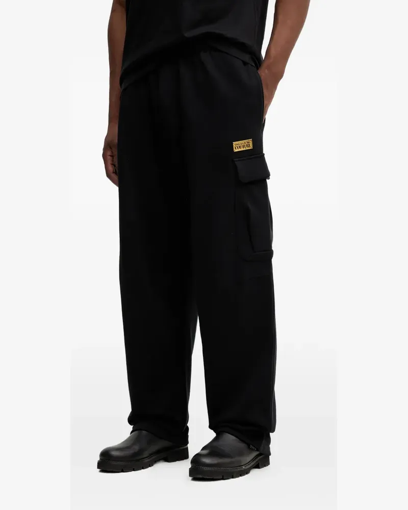 Versace Jeans Jogginghose mit Logo-Schild - Schwarz Schwarz