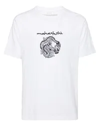 maharishi Thar T-Shirt mit Drachenstickerei Weiß