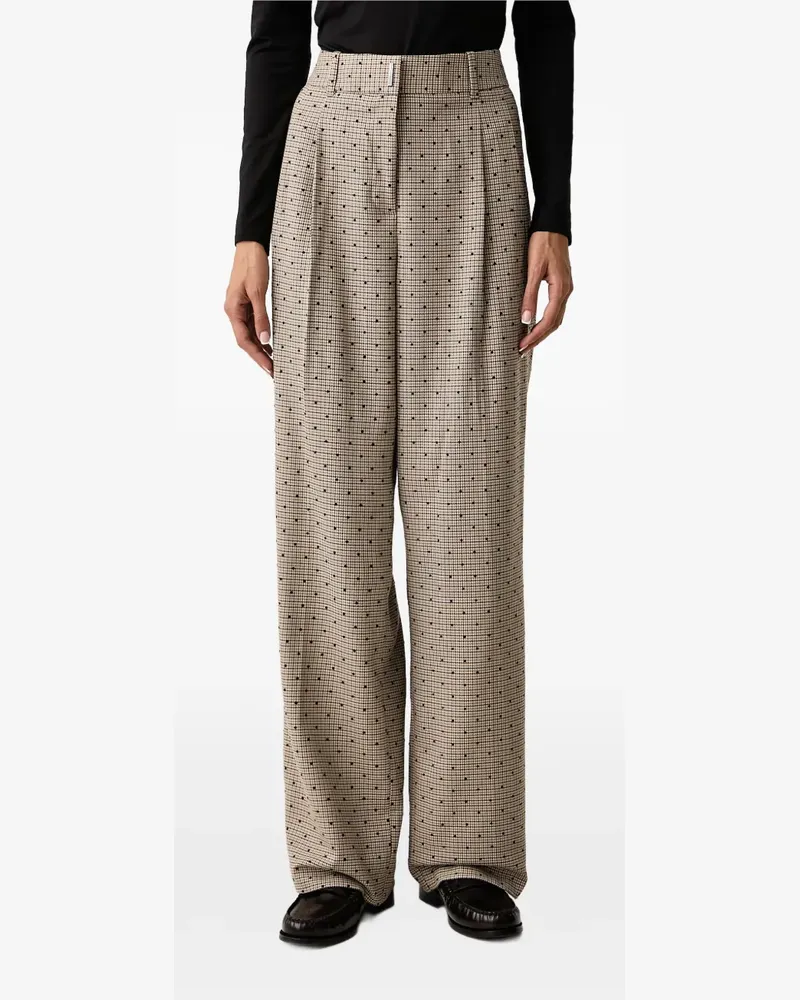 DKNY Hose mit Hahnentrittmuster und Polka Dots - Nude Nude