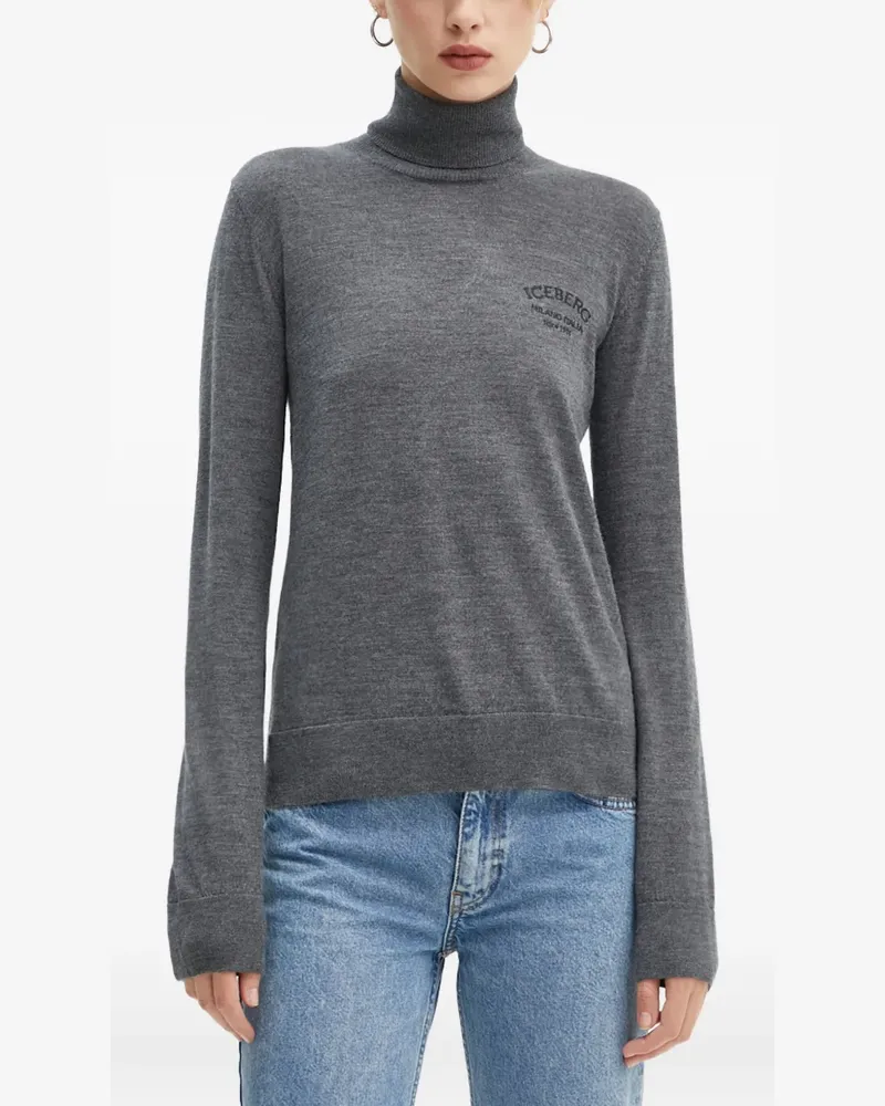 Iceberg Rollkragenpullover mit Logo - Grau Grau