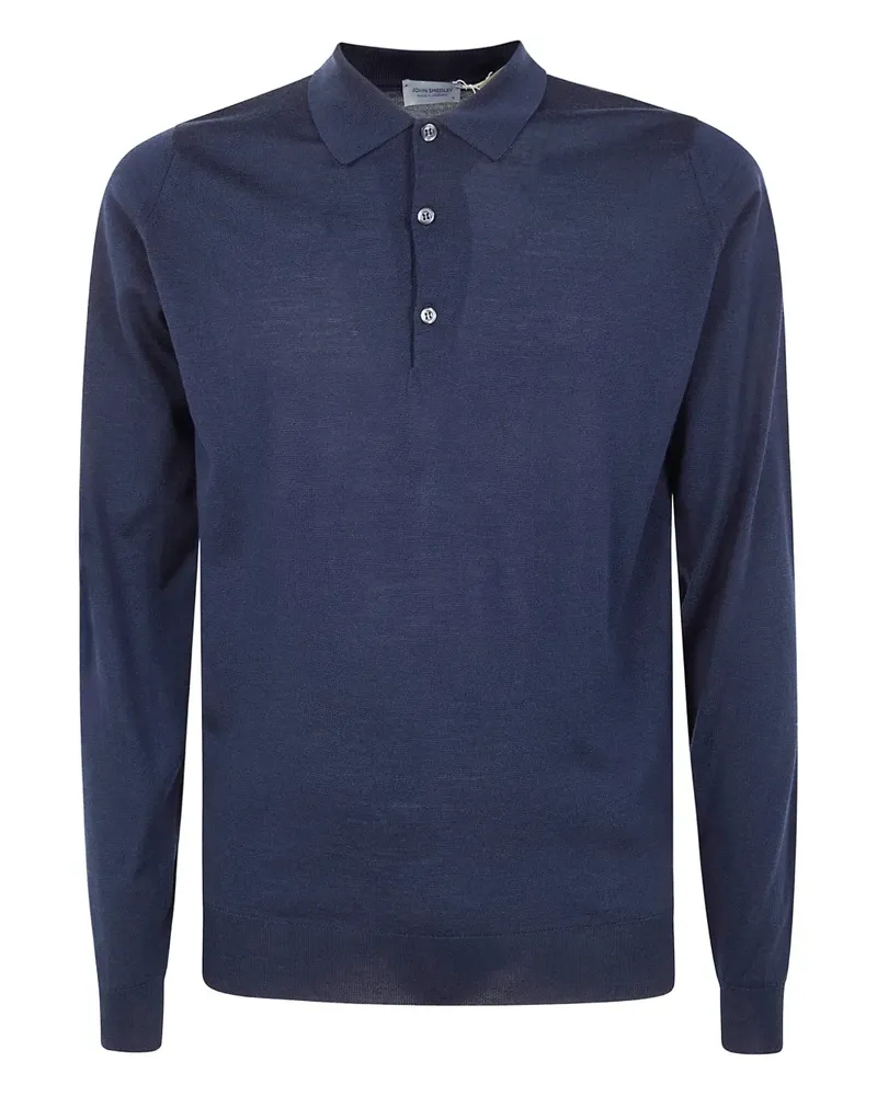 John Smedley buttoned-collar polo shirt - Blau Blau