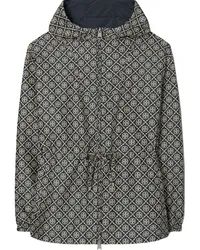 Tory Burch Wendbare Jacke aus T Monogramm-Jacquard Blau