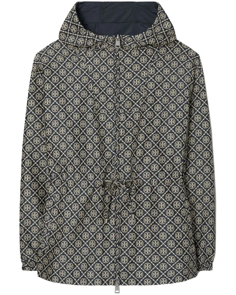 Tory Burch Wendbare Jacke aus T Monogramm-Jacquard - Blau Blau