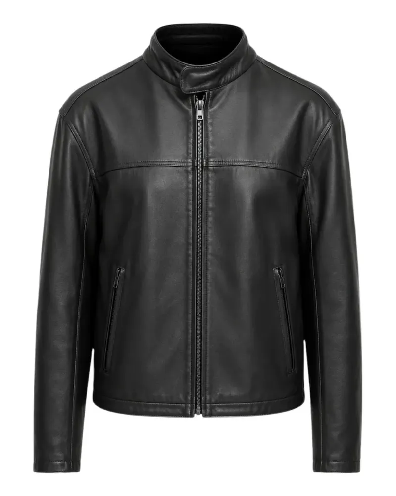 VETEMENTS Lederjacke mit Reißverschluss - Schwarz Schwarz