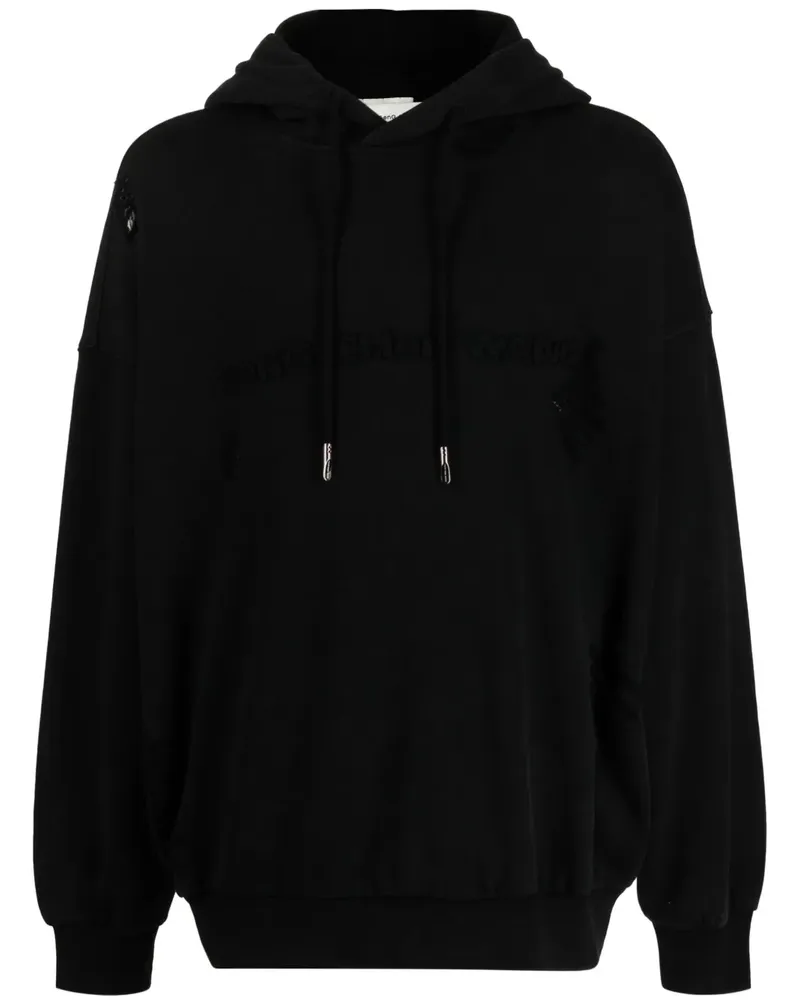 Feng Chen Wang Hoodie mit Logo-Applikation - Schwarz Schwarz