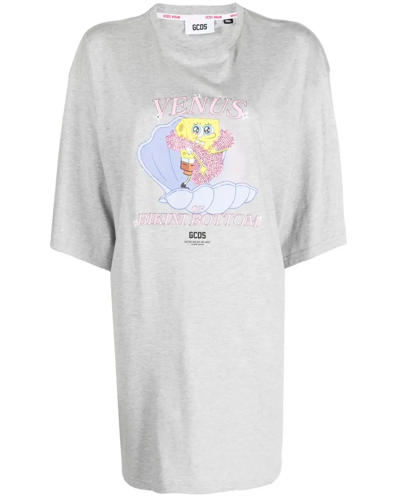 GCDS x SpongeBob T-Shirtkleid mit Venus-Print - Grau Grau