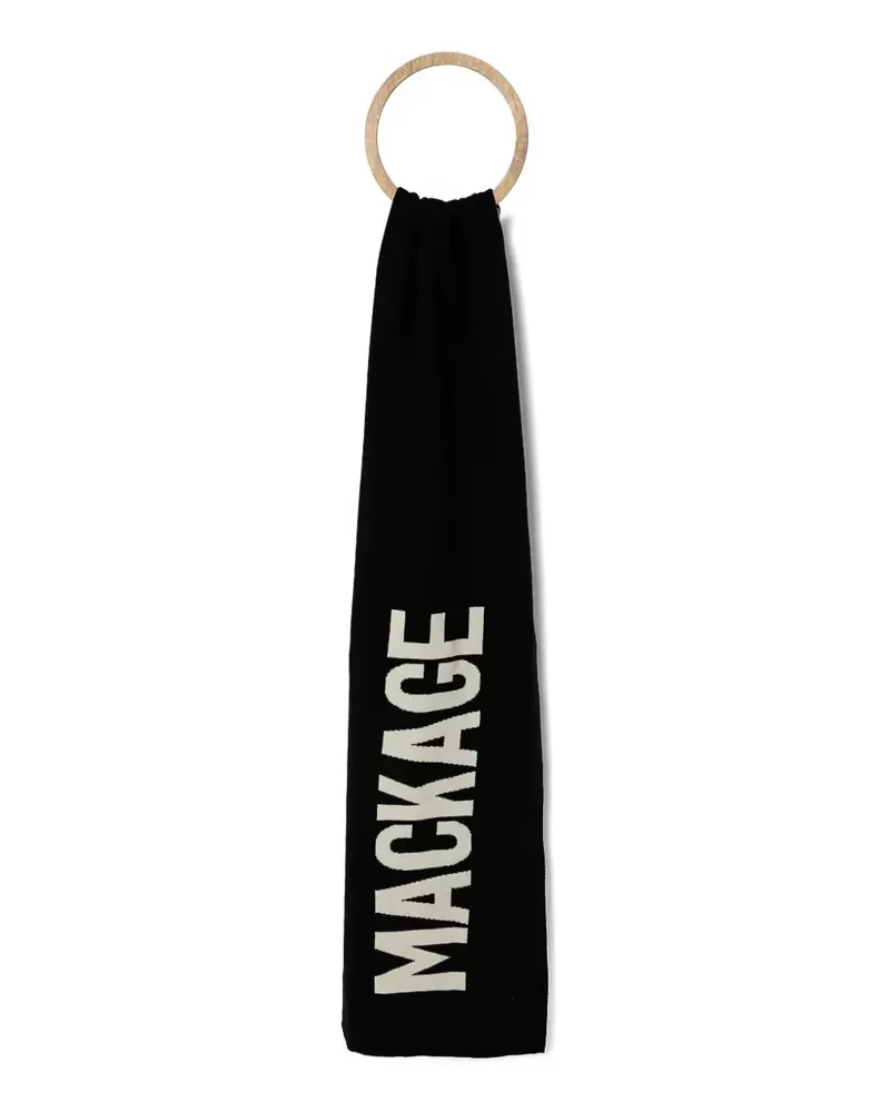 Mackage Juno Schal mit Logo - Schwarz Schwarz