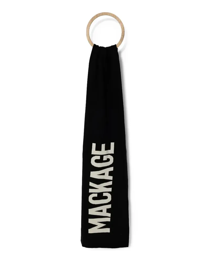 Mackage Juno Schal mit Logo - Schwarz Schwarz
