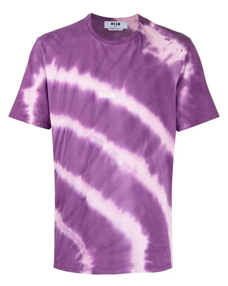 MSGM T-Shirt mit Batik-Print - Violett Violett