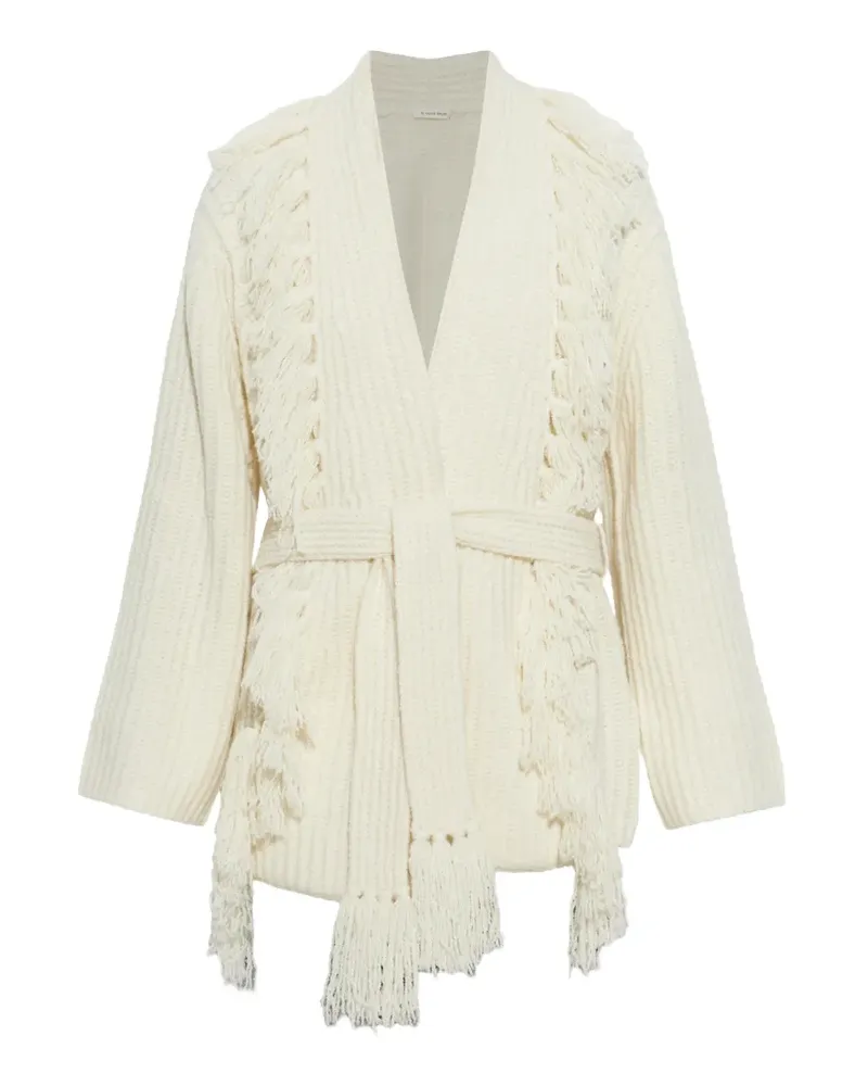 By Malene Birger Candela Cardigan mit Fransen - Weiß Weiß