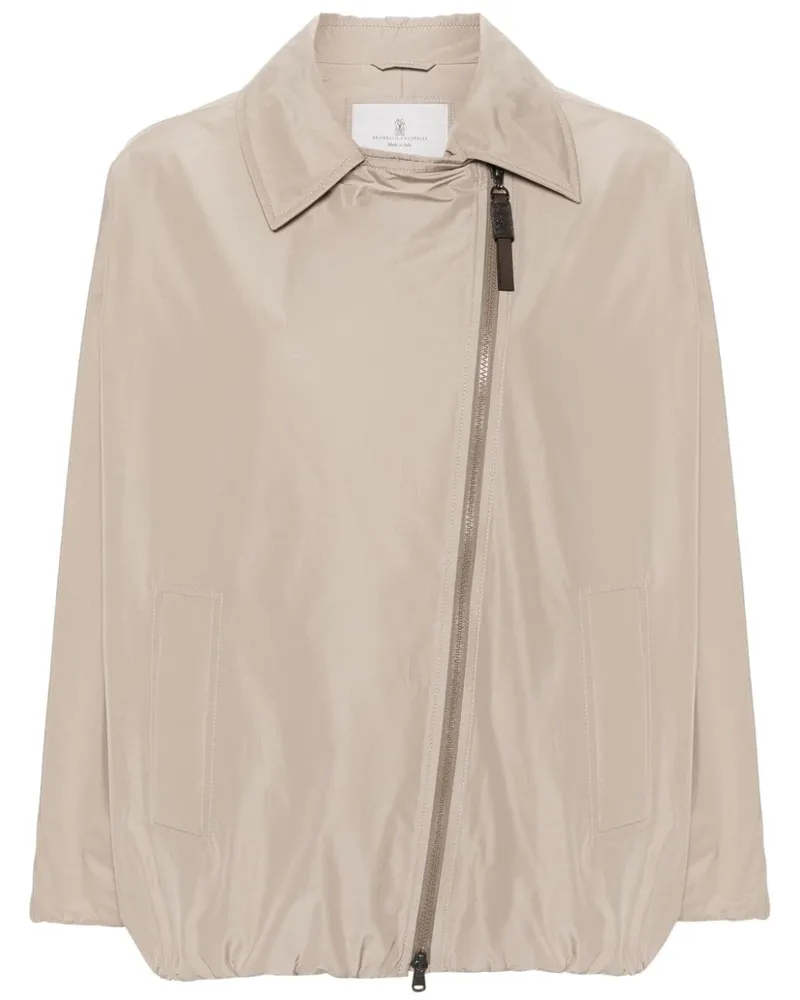 Brunello Cucinelli Jacke mit versetztem Reißverschluss - Nude Nude
