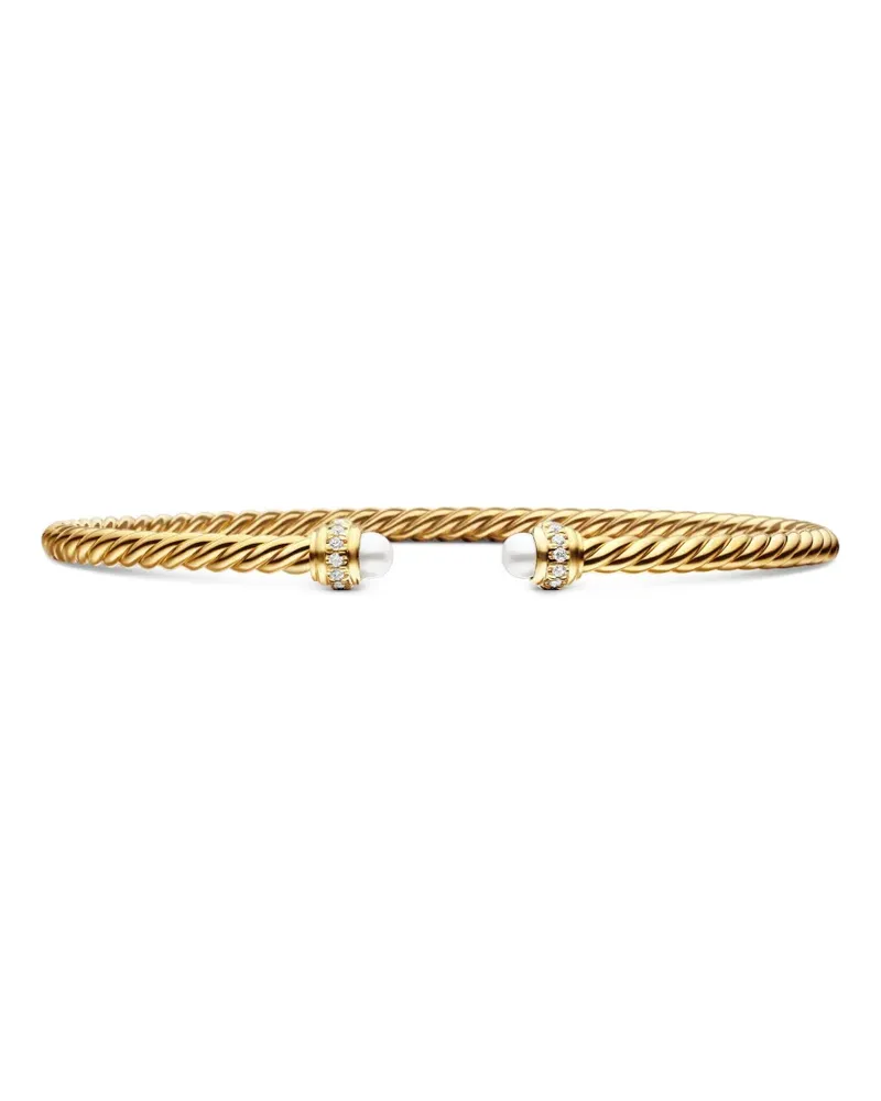 David Yurman 18kt Classic Cablespira Gelbgoldarmband mit Diamant 3mm Gold