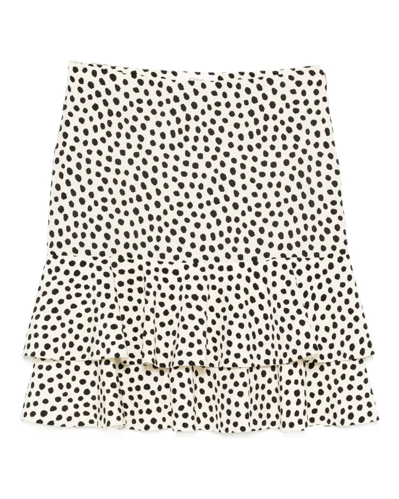 Chloé polka-dot ruffled mini skirt - Nude Nude