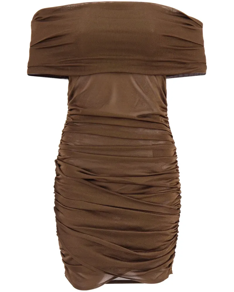 Saint Laurent Schulterfreies Kleid - Braun Braun