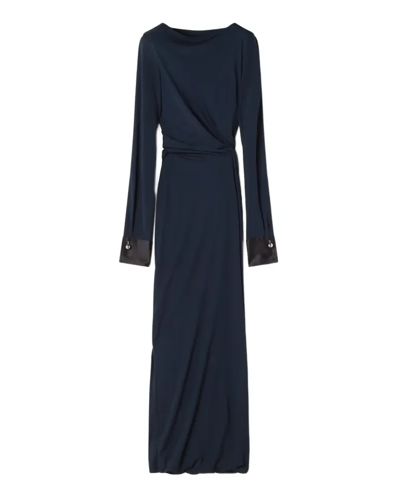 Lanvin Langärmeliges Maxikleid mit Knopfmanschetten - Blau Blau