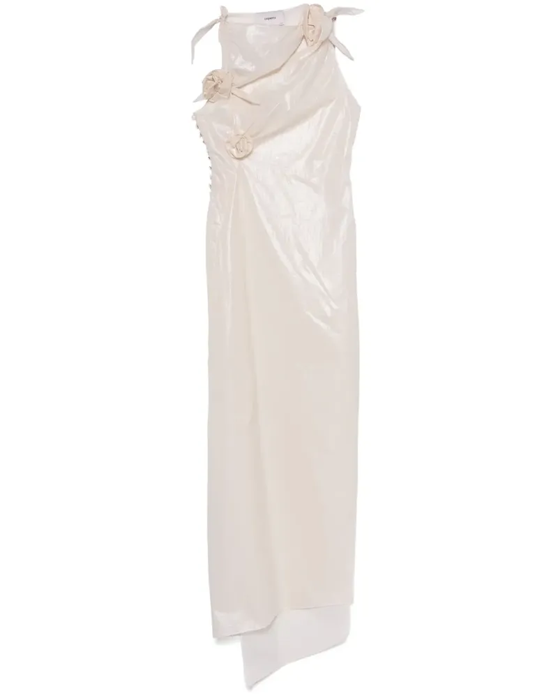 COPERNI Asymmetrische Robe mit Blumenapplikation - Nude Nude