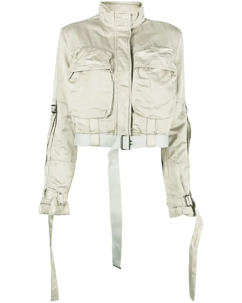 Diesel Cropped-Jacke mit Schnallenriemen - Grün Grün