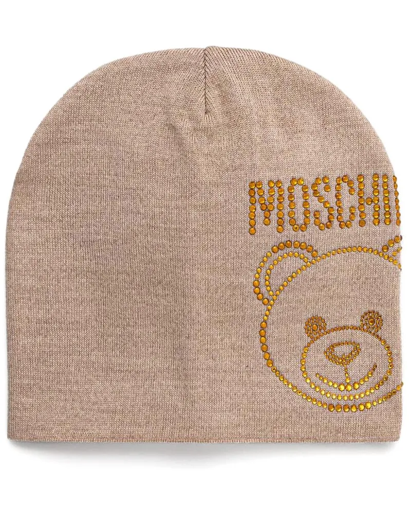 Moschino Beanie mit Teddy - Nude Nude