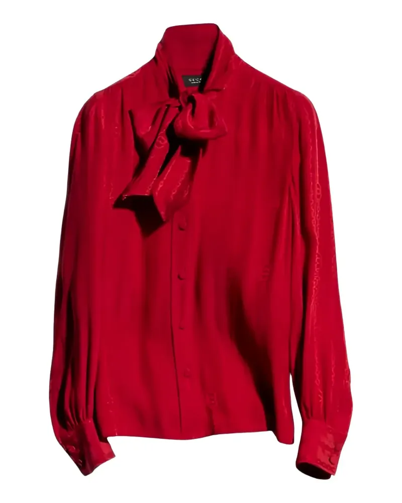 Gucci pussy-bow jacquard shirt - Rot Rot