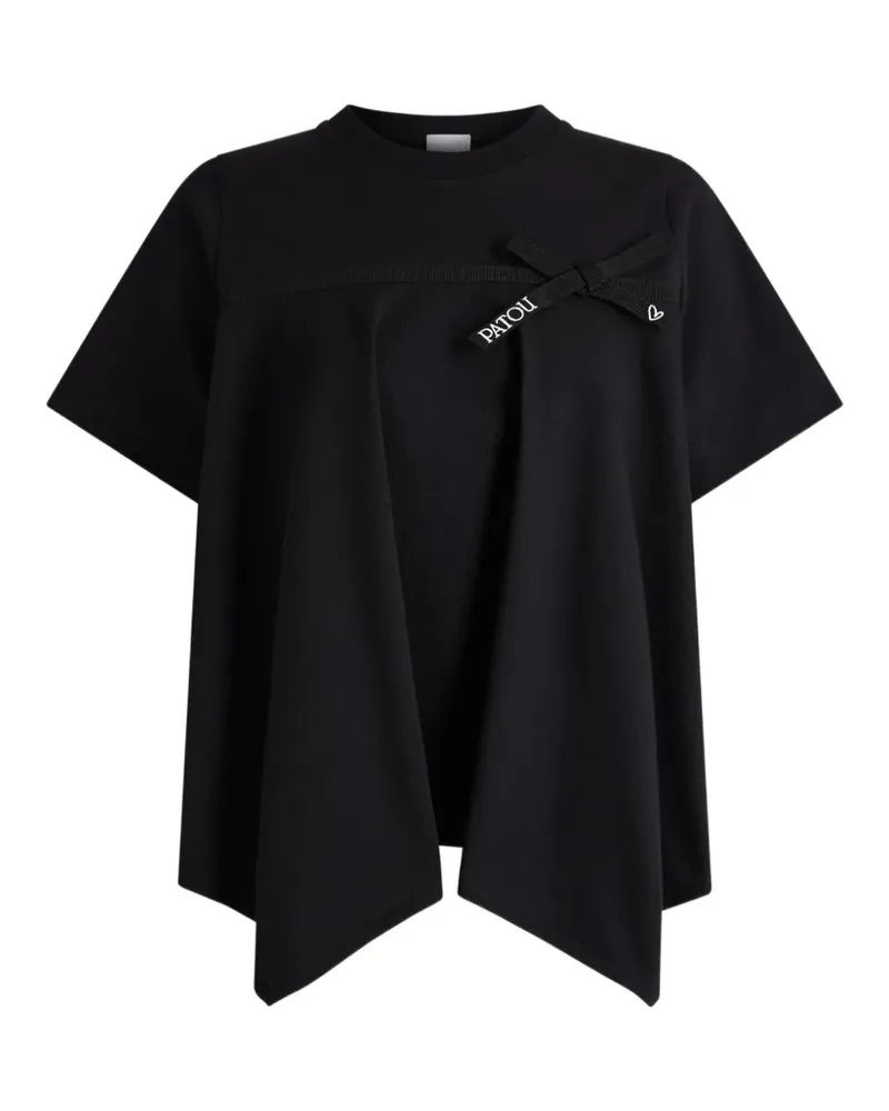 Patou draped bow-detail T-shirt - Schwarz Schwarz