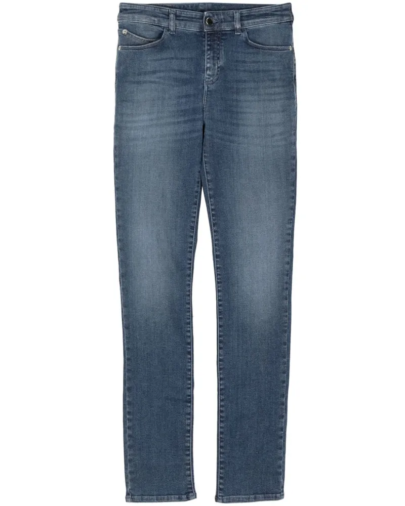 Emporio Armani Skinny-Jeans mit hohem Bund - Blau Blau