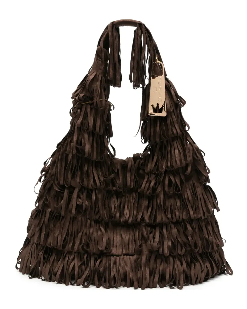La Milanesa Capuci Clutch mit Fransen - Braun Braun