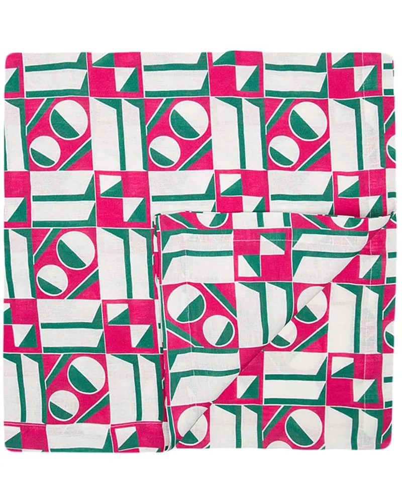 La DoubleJ Tischdecke mit geometrischem Print Rosa