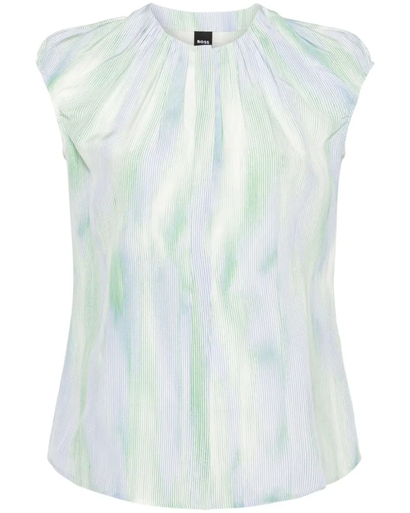 HUGO BOSS Ärmelloses Hemd mit absrakten Streifen - Blau Blau
