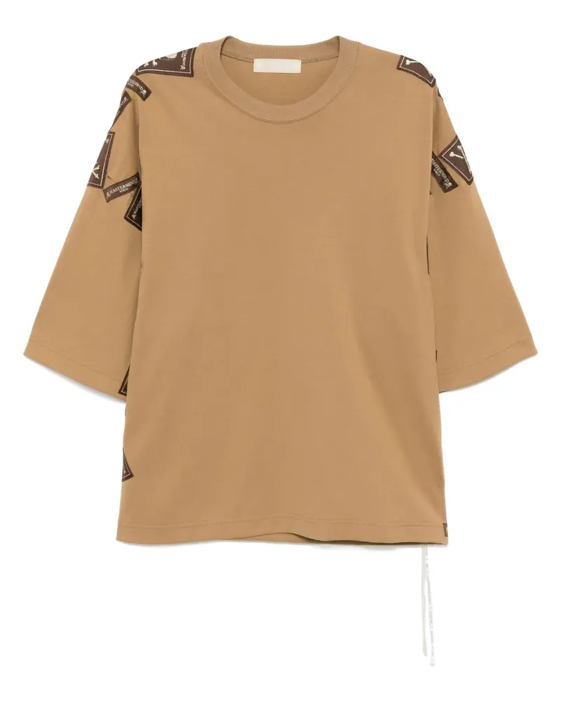 Mastermind World T-Shirt mit Logo-Stickerei - Nude Nude