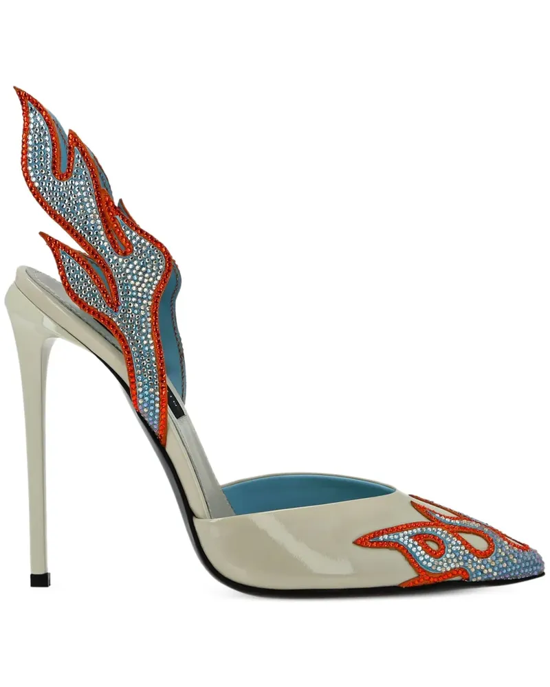 Philipp Plein Stiletto-Pumps mit Flammendetail 120mm - Nude Nude