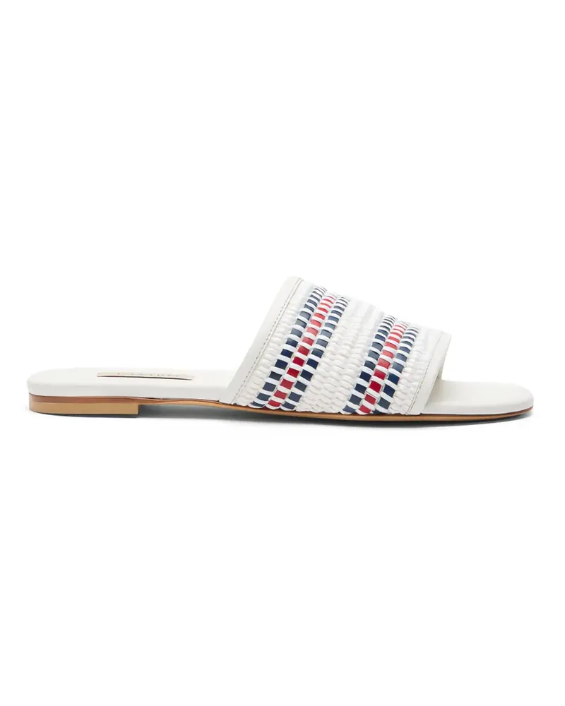 Casadei Amalfi woven flat sandals - Weiß Weiß