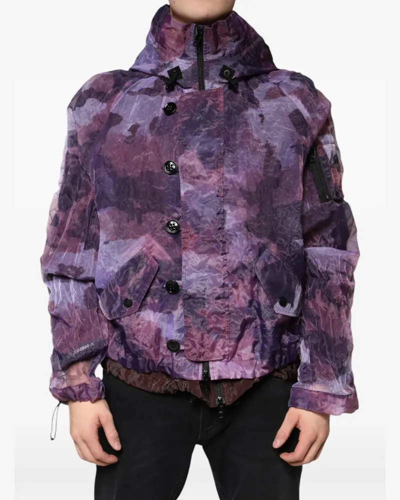 Dolce & Gabbana Kapuzenjacke mit Camouflage-Print - Violett Violett