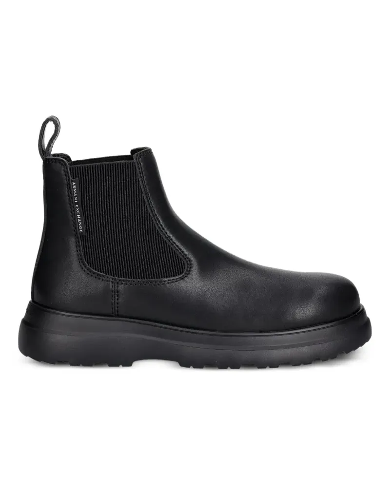 Armani Exchange Chelsea-Boots mit dicker Sohle - Schwarz Schwarz