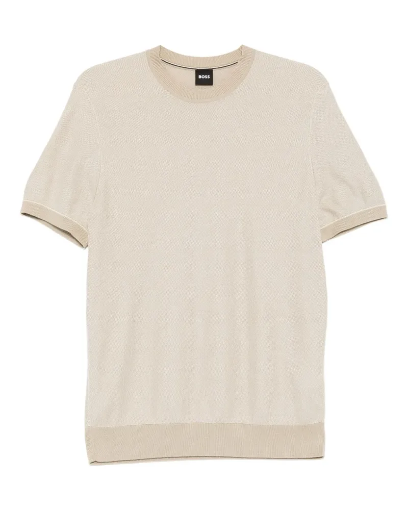 HUGO BOSS Gestricktes T-Shirt - Nude Nude