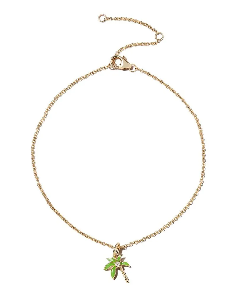 Yvonne Léon 9kt Gelbgoldfußkette mit Diamanten Gold