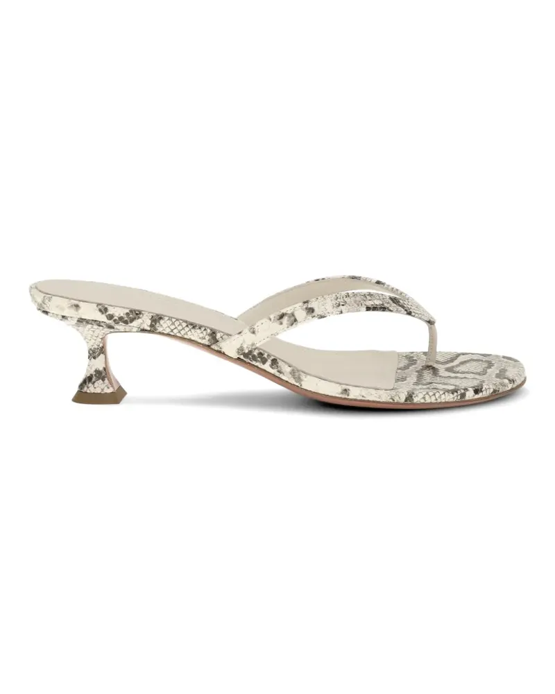 Amina Muaddi Juliette snake-effect thong pumps - Grau Grau