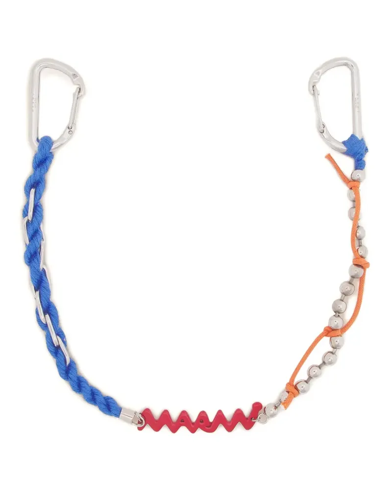 Marni Verdrehter Schlüsselanhänger mit emailliertem Symbol - Blau Blau