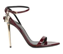 Nackte Padlock Sandalen aus Lackleder - Rot