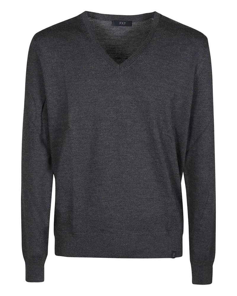 Fay V-neck wool sweater - Grau Grau
