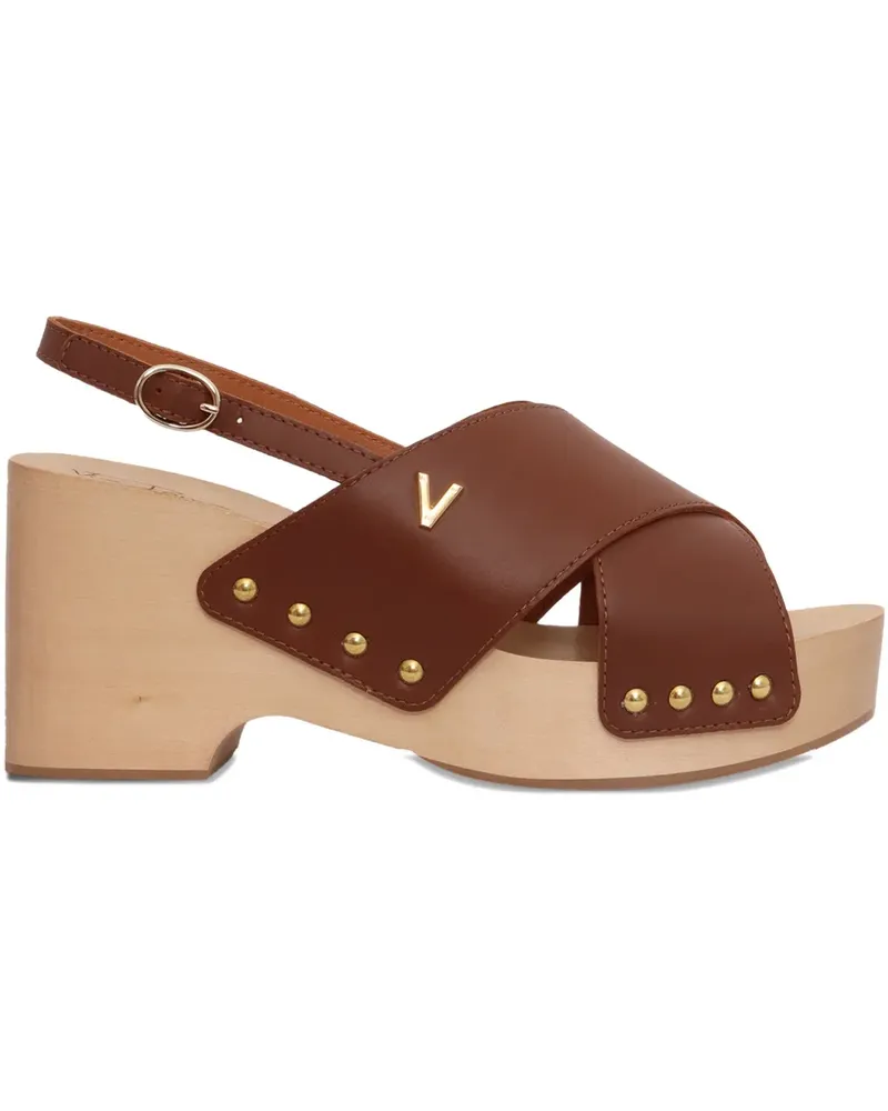 Via Roma 15 Sandalen mit überkreuzten Riemen 100mm - Braun Braun