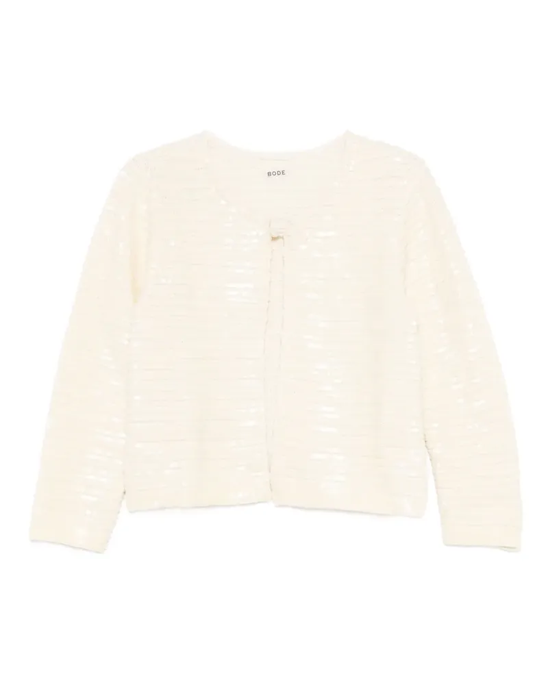 BODE sequin-embellished cardigan - Nude Nude
